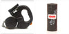 Black dual retractable dog leash with one waste-bag roll