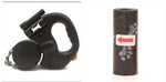 Black dual retractable dog leash with one waste-bag roll
