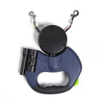 Blue dual retractable dog leash – leash only, 3 m