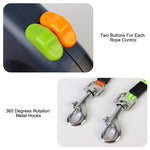 Dual leash diagram showing separate controls and rotating metal clips