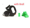 Black dual retractable dog leash with eight waste-bag rolls